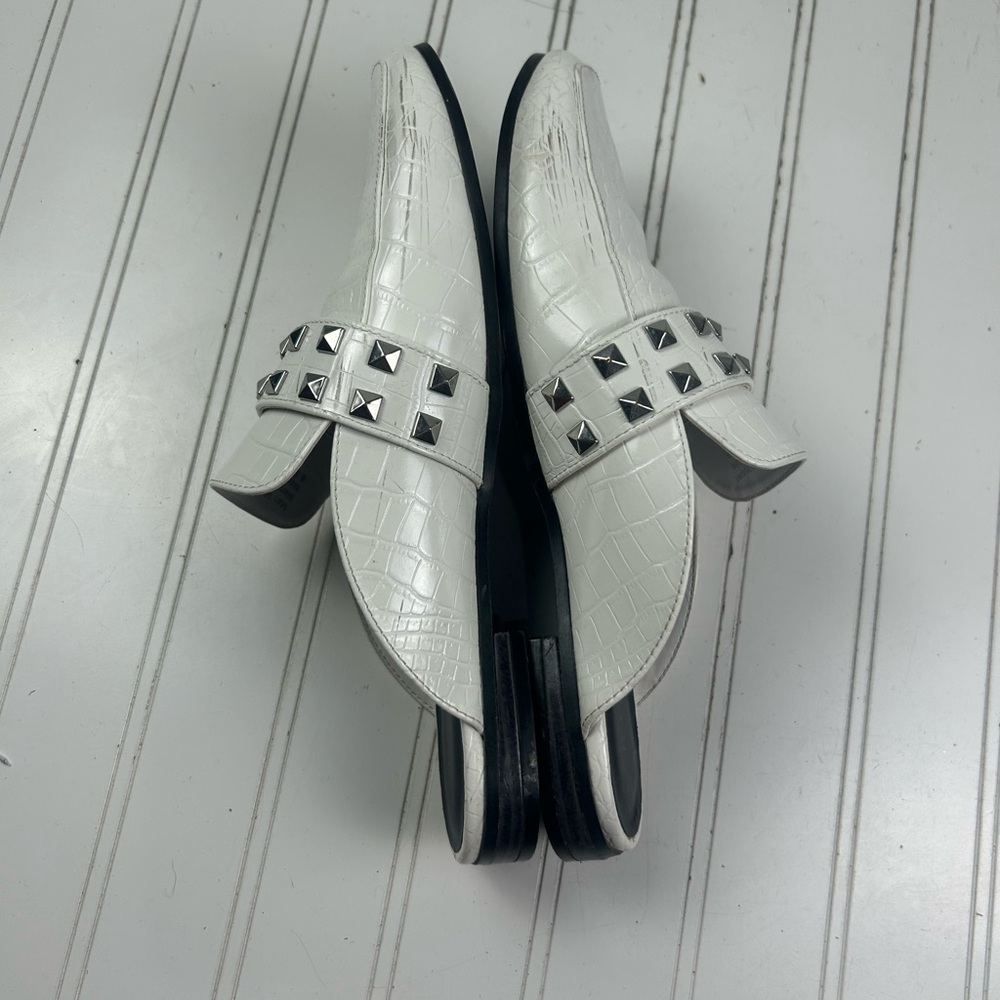 Rampage White Studded Brady Slip-On Loafers Mules Womenโs Size 8.5M - Picture 6 of 11